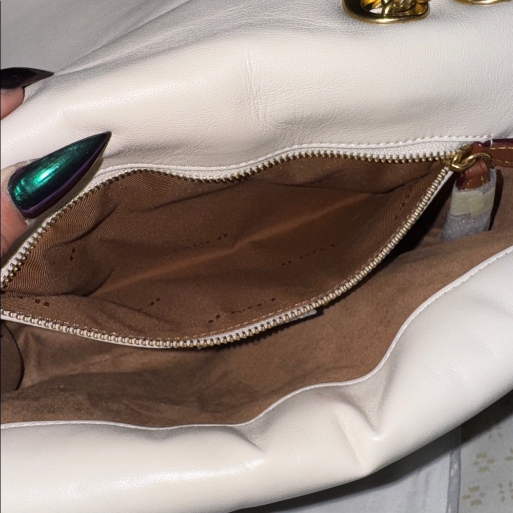 Coach Maddison Pillow Convertible Shoulder Bag NWT Largest size in Chalk - Picture 15 of 17